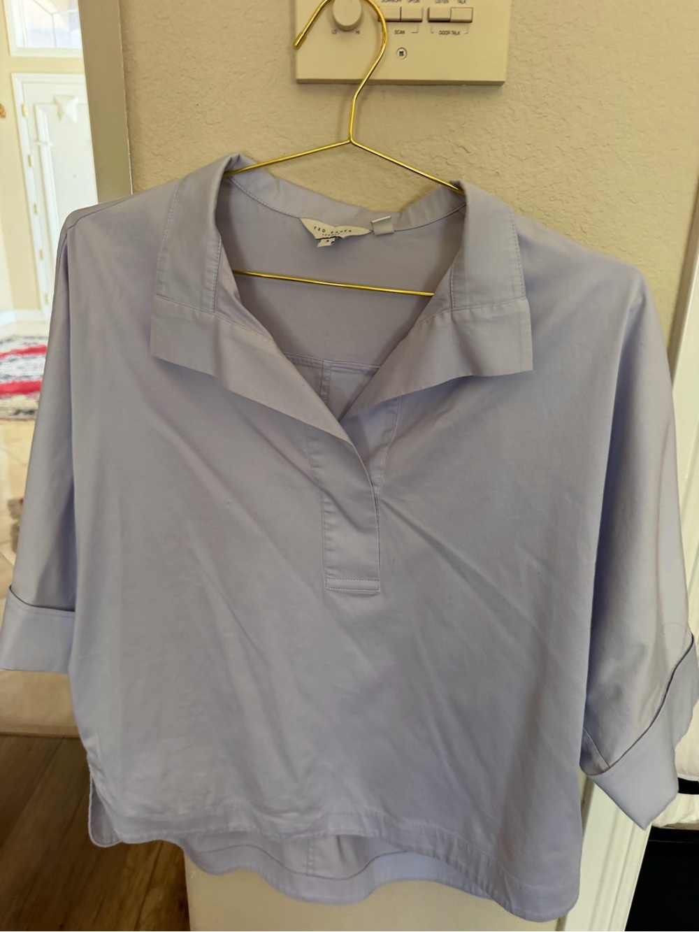 Ted Baker Soft Lavender Relaxed Collared Tunic